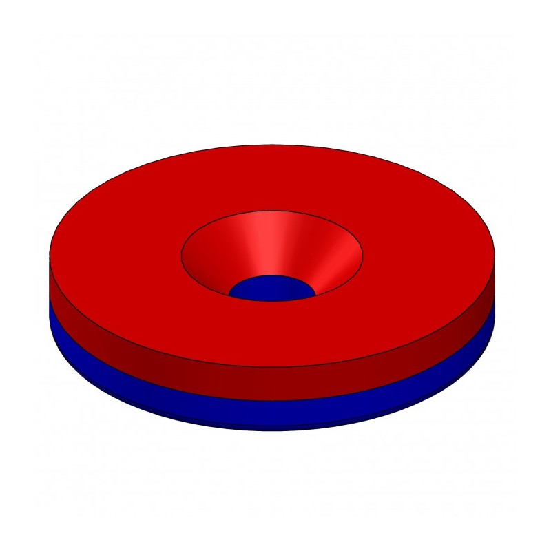 Magnet neodim cilindru cu gaură pentru șurub cu cap înecat diam. 23 x 4 N 80 °C, VMM4-N35