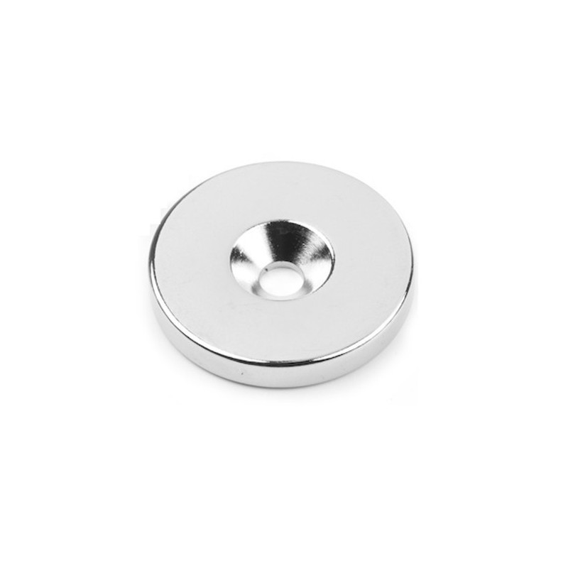 Magnet neodim cilindru cu gaură pentru șurub cu cap înecat diam. 27 x 4 N 80 °C, VMM4-N35