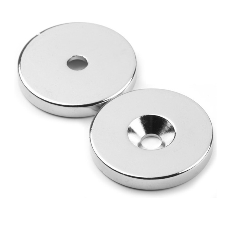 Magnet neodim cilindru cu gaură pentru șurub cu cap înecat diam. 27 x 4 N 80 °C, VMM4-N35