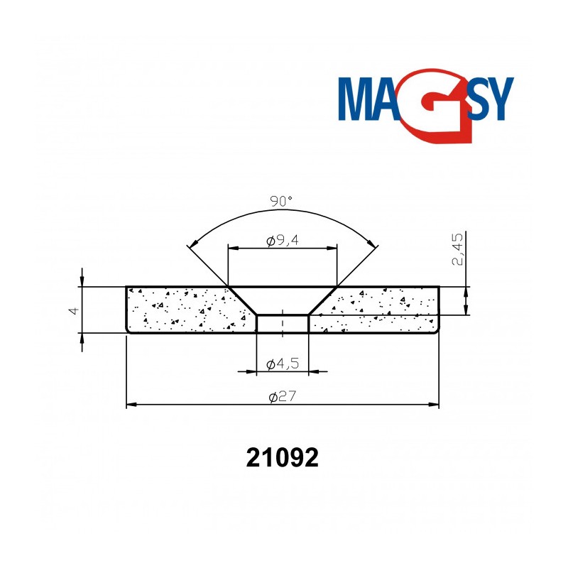 Magnet neodim cilindru cu gaură pentru șurub cu cap înecat diam. 27 x 4 N 80 °C, VMM4-N35
