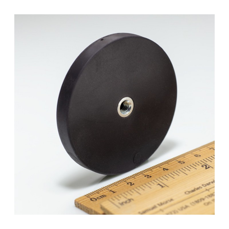 Magnet oală cauciucat diam. 66x8,5-M6-6H