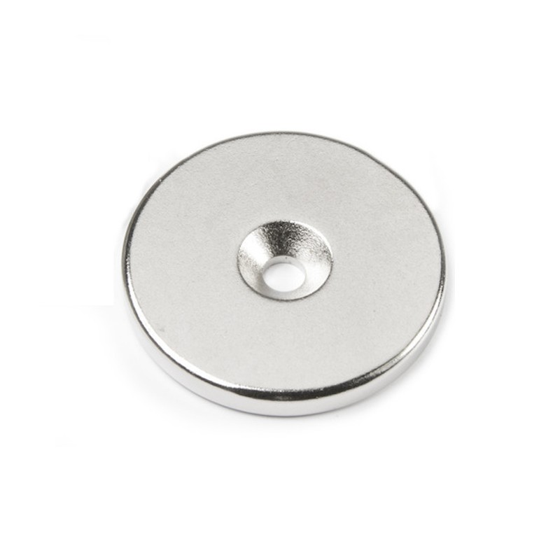 Magnet neodim cilindru cu gaură pentru șurub cu cap înecat diam. 34 x 4 N 80 °C, VMM4-N35