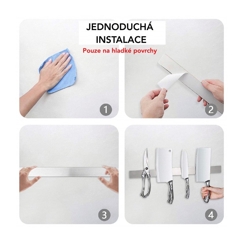 Suport magnetic pentru cuțite și ustensile de bucătărie, lungime 40 cm