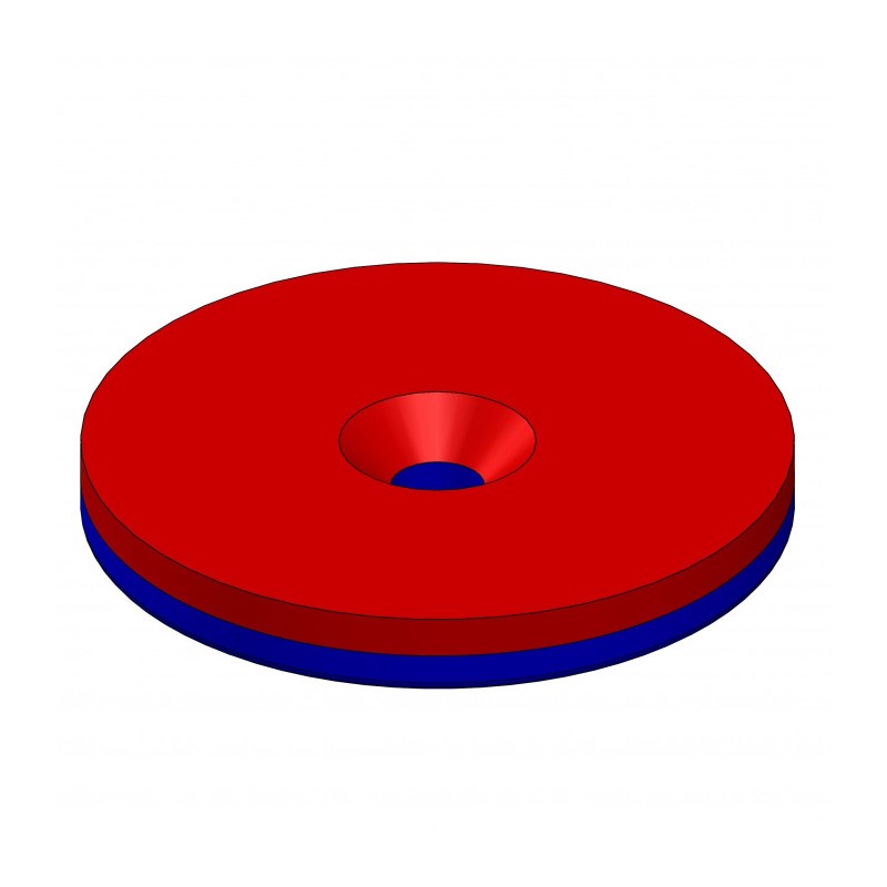 Magnet neodim cilindru cu gaură pentru șurub cu cap înecat diam. 34 x 4 N 80 °C, VMM4-N35
