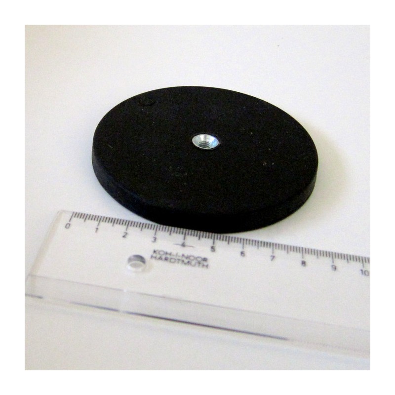 Magnet oală cauciucat diam. 88x8,5-M6-6H