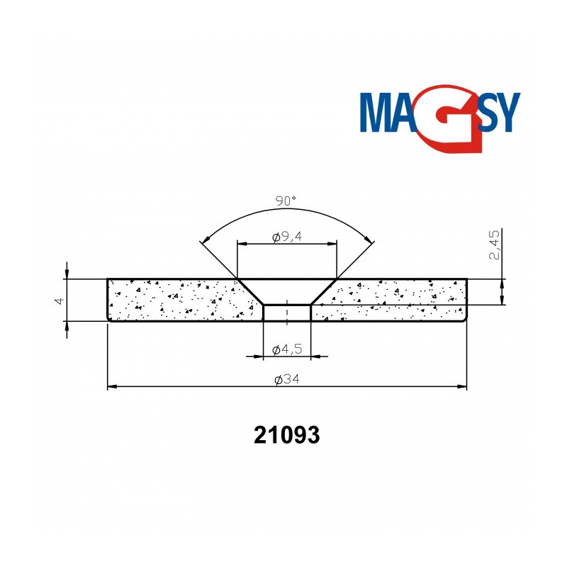 Magnet neodim cilindru cu gaură pentru șurub cu cap înecat diam. 34 x 4 N 80 °C, VMM4-N35