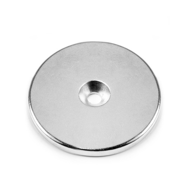 Magnet neodim cilindru cu gaură pentru șurub cu cap înecat diam. 42 x 4 N 80 °C, VMM4-N35