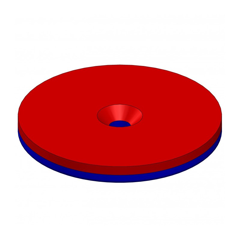 Magnet neodim cilindru cu gaură pentru șurub cu cap înecat diam. 42 x 4 N 80 °C, VMM4-N35