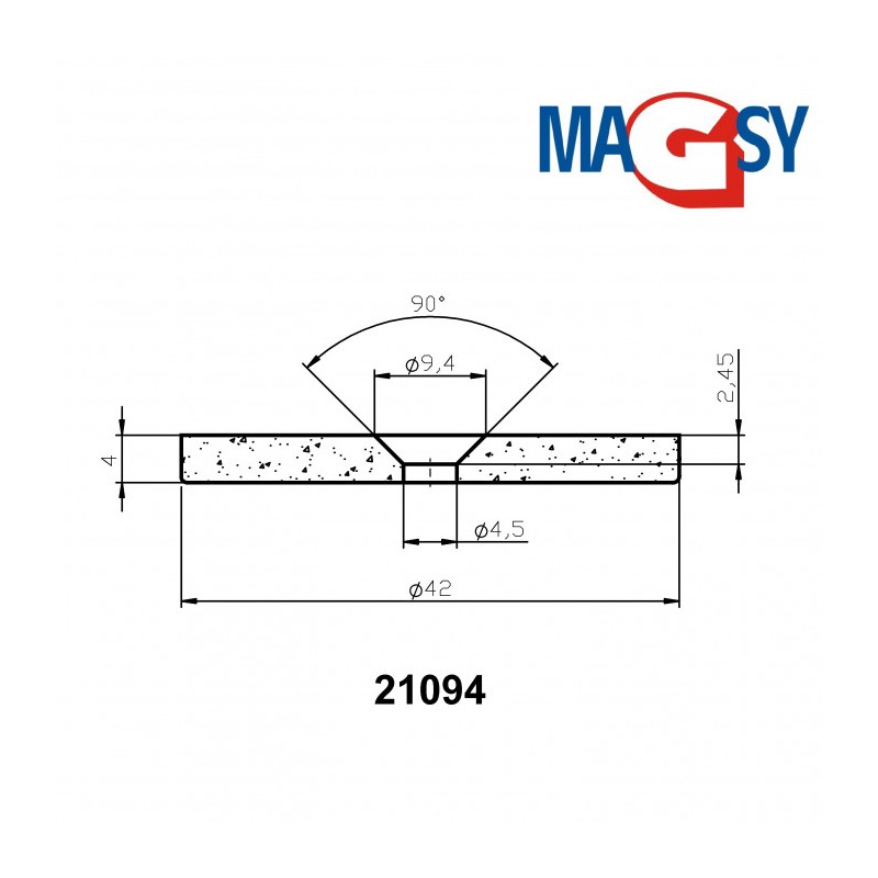 Magnet neodim cilindru cu gaură pentru șurub cu cap înecat diam. 42 x 4 N 80 °C, VMM4-N35