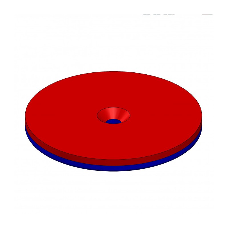 Magnet neodim cilindru cu gaură pentru șurub cu cap înecat diam. 50 x 4 N 80 °C, VMM4-N35