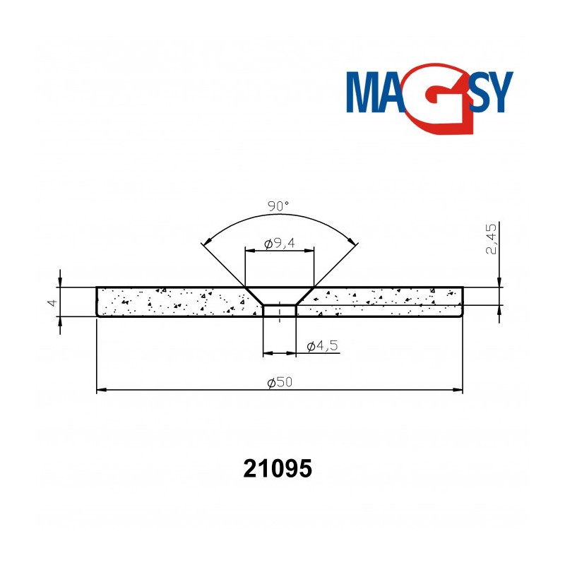 Magnet neodim cilindru cu gaură pentru șurub cu cap înecat diam. 50 x 4 N 80 °C, VMM4-N35