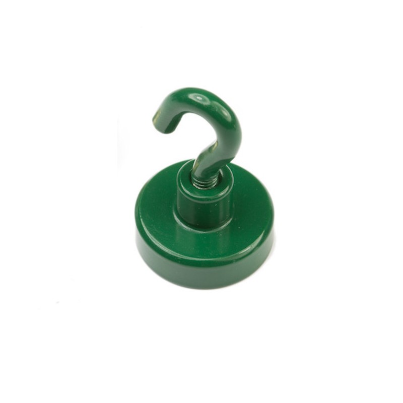 Oală magnetică cu cârlig (cârlig magnetic) diam. 20 N verde