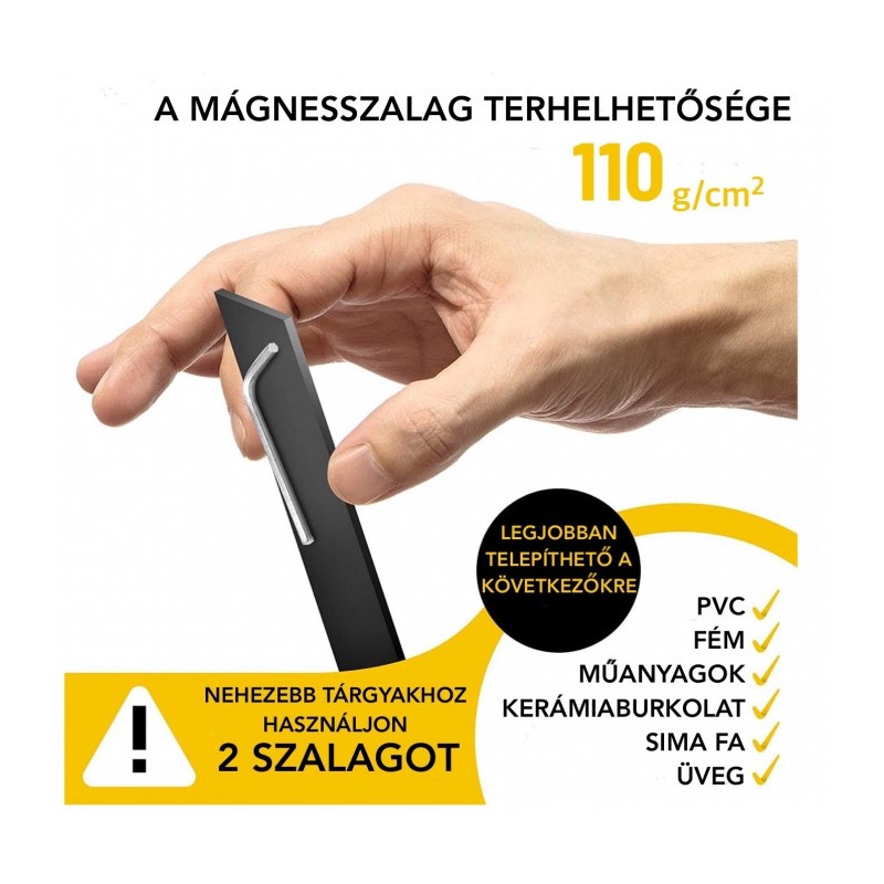 Bandă magnetică autoadezivă nu doar pentru cuțite, lungime 30 cm
