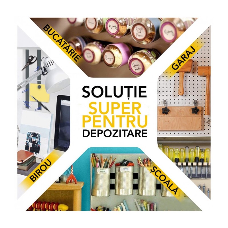 Bandă magnetică autoadezivă nu doar pentru cuțite, lungime 30 cm