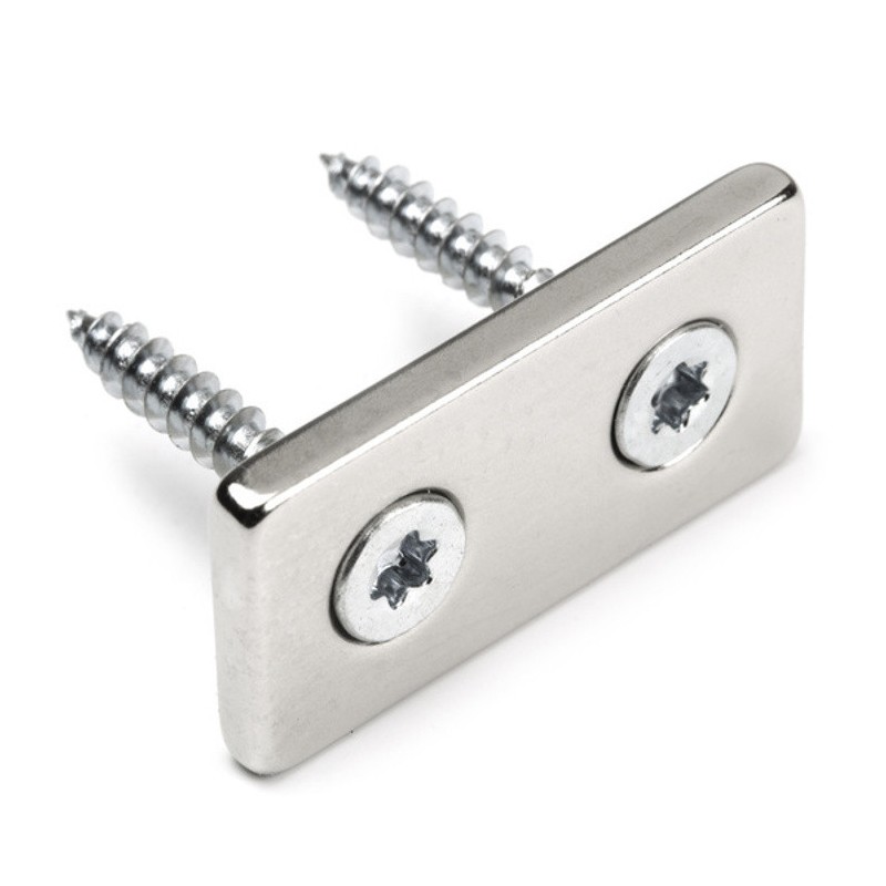 Magnet neodim bloc cu orificiu pentru şurub cu cap înecat 40 x 20 x 4 N 80 °C, VMM4-N35
