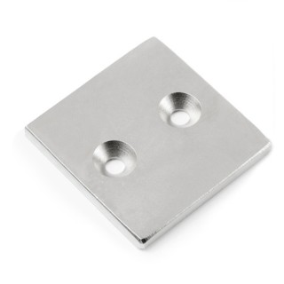 Magnet neodim bloc cu orificiu pentru şurub cu cap înecat 40 x 40 x 4 N 80 °C, VMM4-N35