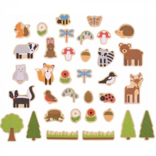 Bigjigs Toys magneți animăluțe din pădure - 35 buc