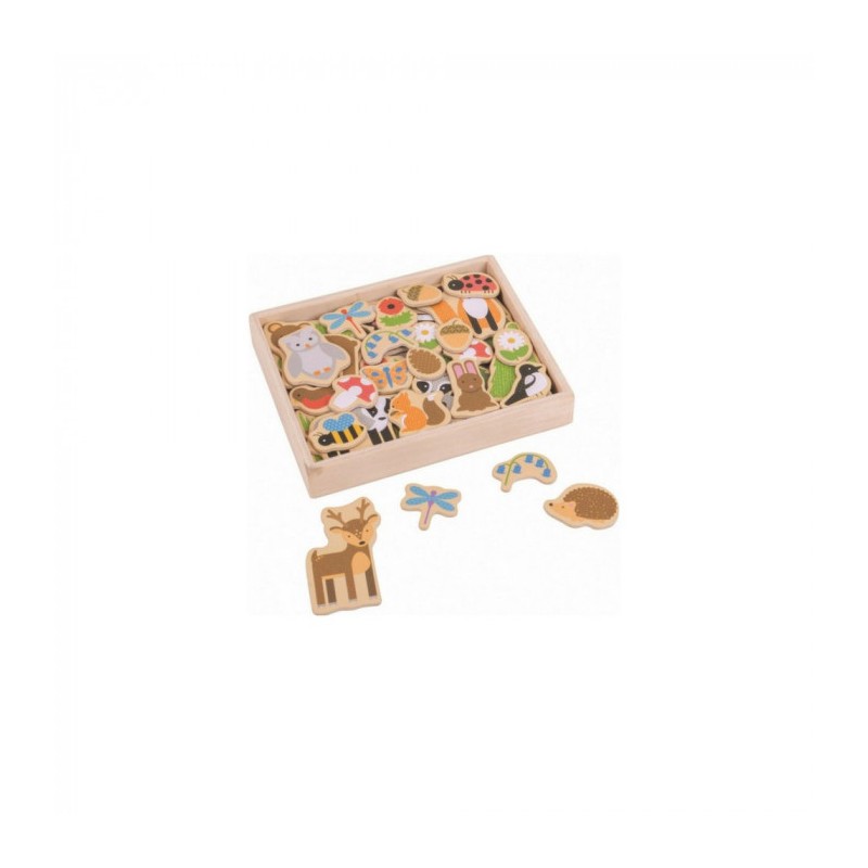 Bigjigs Toys magneți animăluțe din pădure - 35 buc
