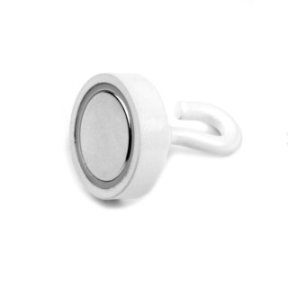 Oală magnetică cu cârlig (cârlig magnetic) diam. 25 N alb