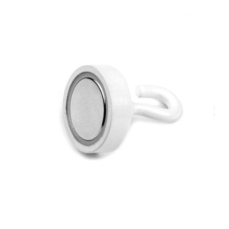 Oală magnetică cu cârlig (cârlig magnetic) diam. 25 N alb