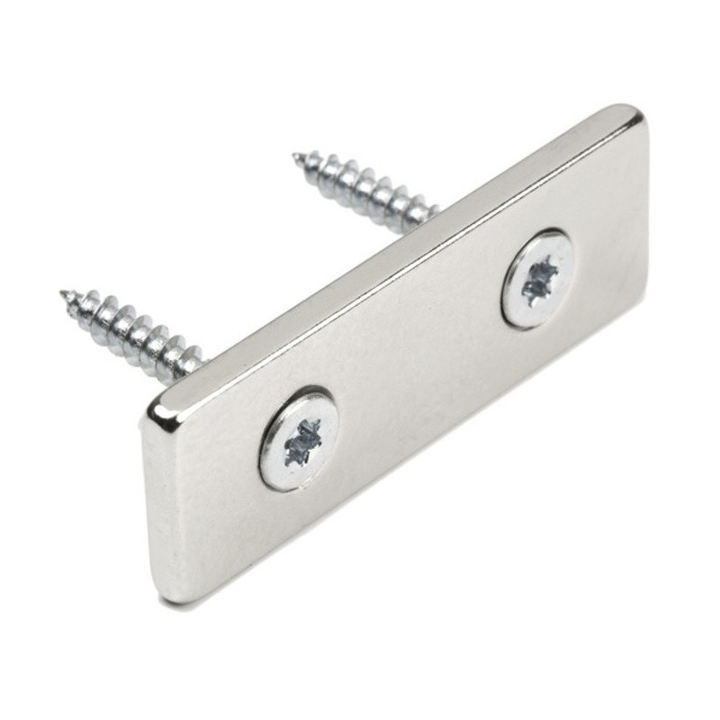 Magnet neodim bloc cu orificiu pentru şurub cu cap înecat 60 x 20 x 4 N 80 °C, VMM4-N35