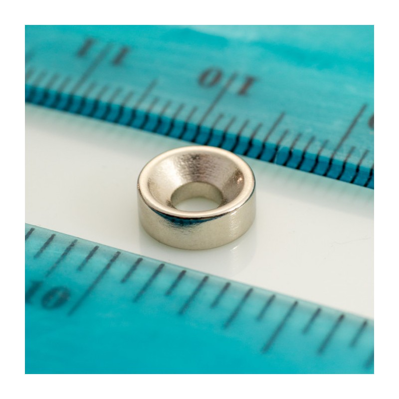Magnet neodim cilindru cu gaură pentru șurub cu cap înecat diam. 8 x 6/3,4 x 3-M3-N-80 °C, VMM4-N35