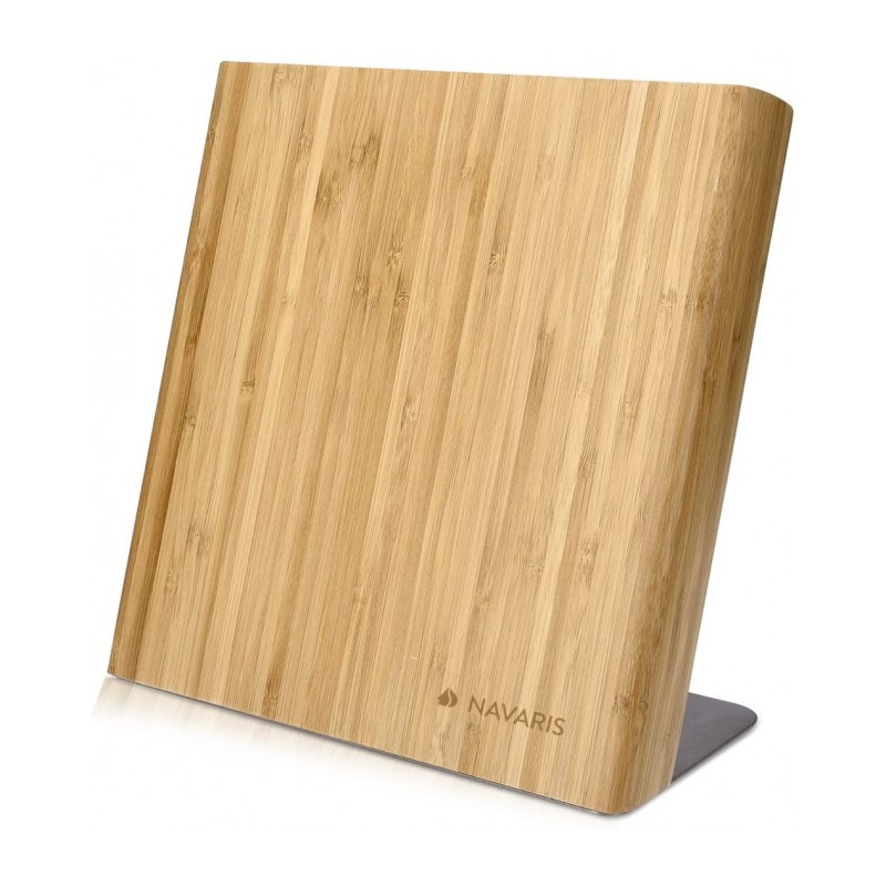 Suport magnetic pentru cuțite, din lemn de bambus – fără cuțite, 23 x 22,5 cm, adâncime 12 cm