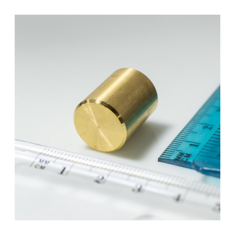 Oală magnetică din alamă cu toleranță h6 diam. 16 x înălțime 20 mm