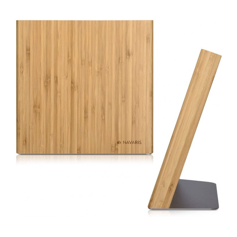 Suport magnetic pentru cuțite, din lemn de bambus – fără cuțite, 23 x 22,5 cm, adâncime 12 cm