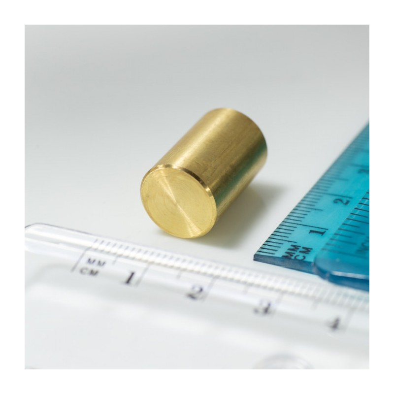 Oală magnetică din alamă cu toleranță h6 diam. 13 x înălțime 20 mm