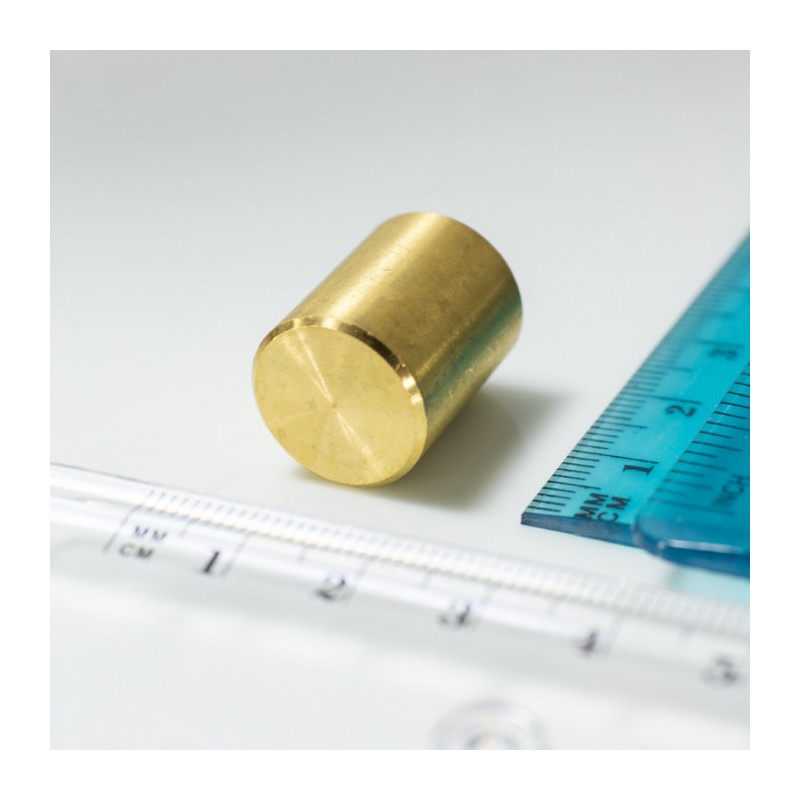 Oală magnetică din alamă cu toleranță h6 diam. 16 x înălțime 20 mm