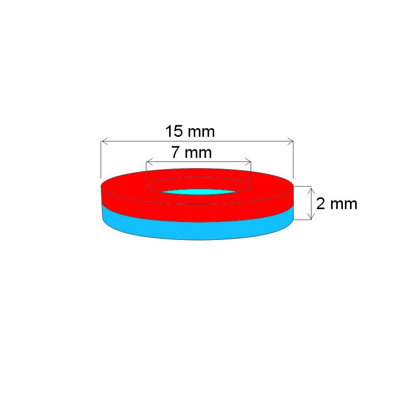 Magnet neodim inel cu diam.15,5xpr7x2 N 120 °C, VMM4H-N35H