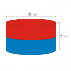 Magnet neodim cilindru cu diam.13x7 N 80 °C, VMM4-N30