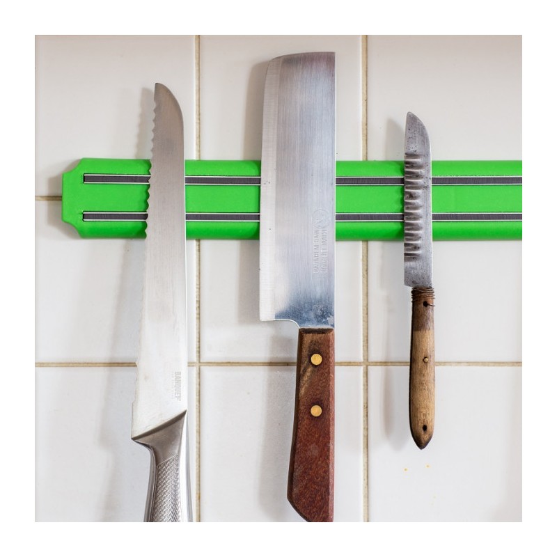 Suport magnetic pentru cuțite și ustensile de bucătărie, lungime 38 cm - verde