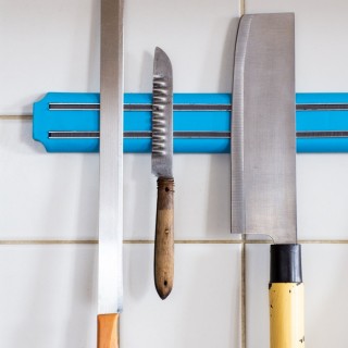 Suport magnetic pentru cuțite și ustensile de bucătărie, lungime 38 cm - albastru