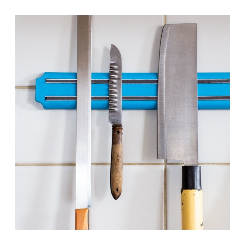Suport magnetic pentru cuțite și ustensile de bucătărie, lungime 38 cm - albastru