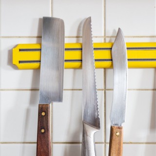 Suport magnetic pentru cuțite și ustensile de bucătărie, lungime 38 cm - galben