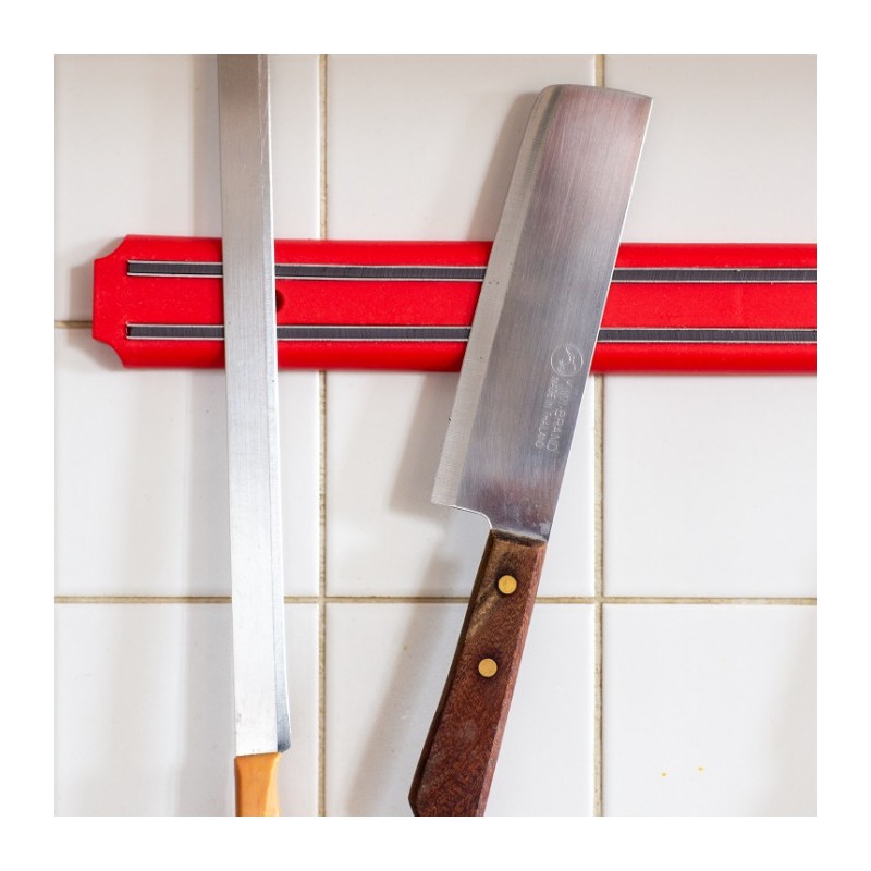Suport magnetic pentru cuțite și ustensile de bucătărie, lungime 38 cm - roșu