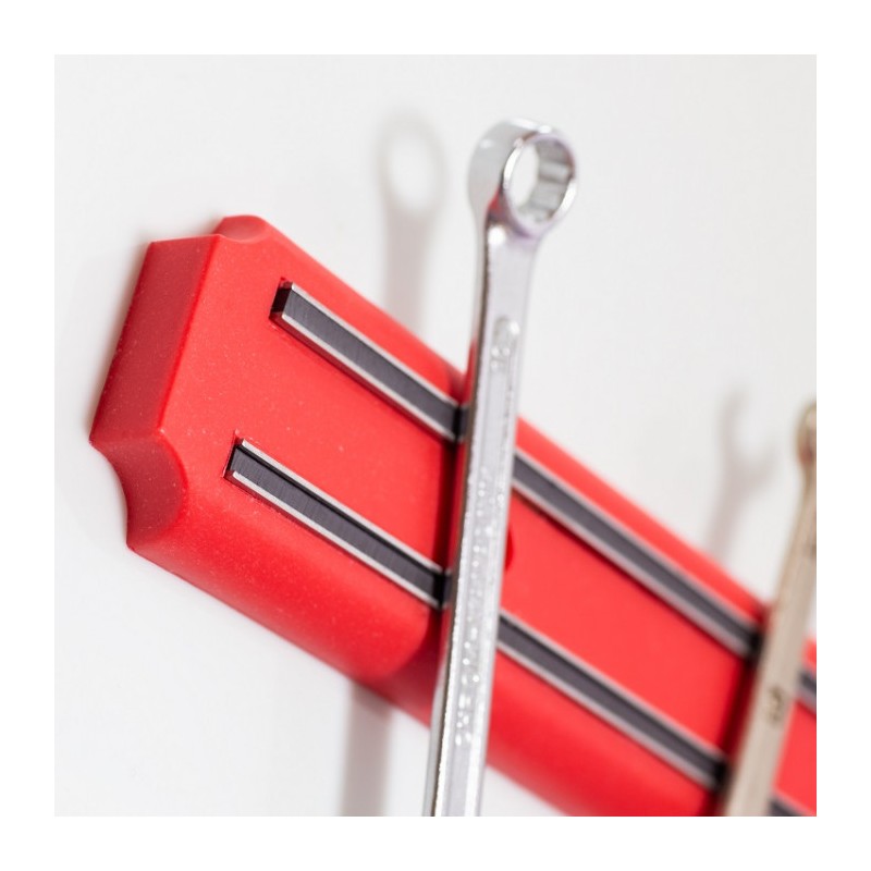 Suport magnetic pentru cuțite și ustensile de bucătărie, lungime 38 cm - roșu