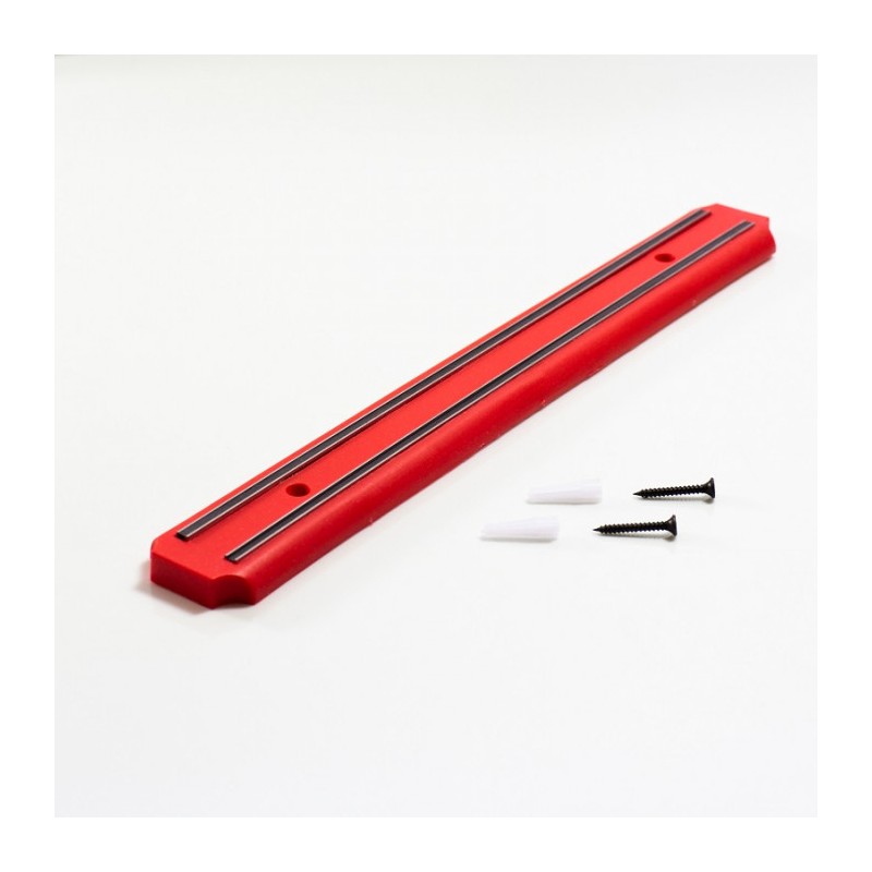 Suport magnetic pentru cuțite și ustensile de bucătărie, lungime 38 cm - roșu