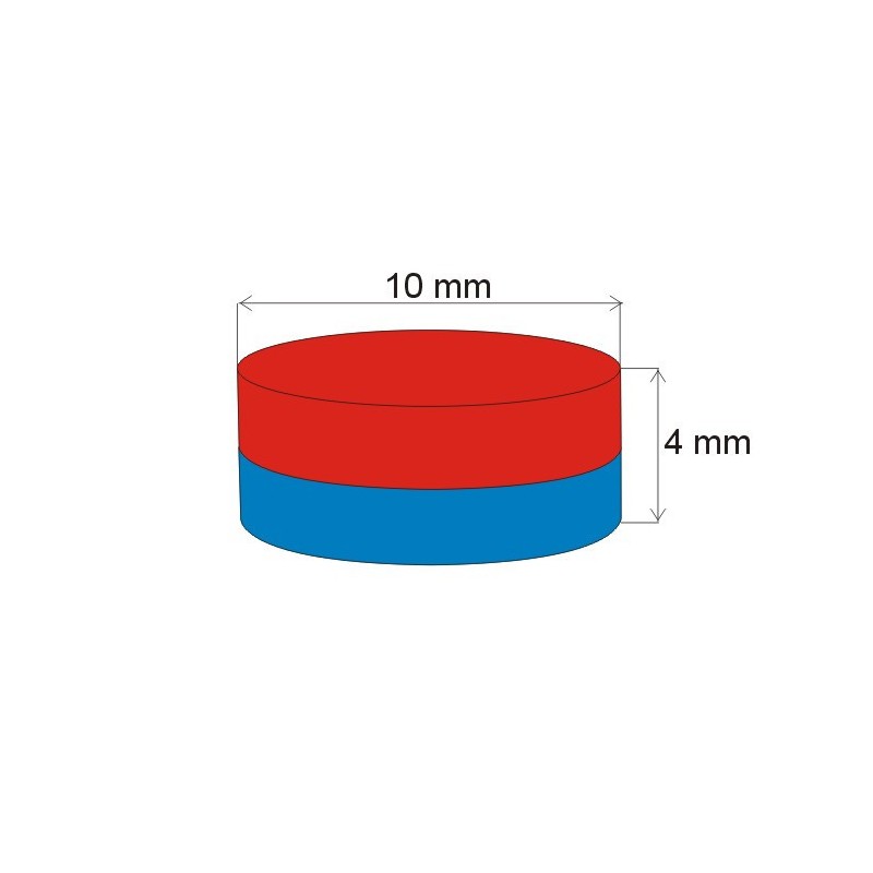Magnet neodim cilindru cu diam.10x4 N 120 °C, VMM4H-N35H