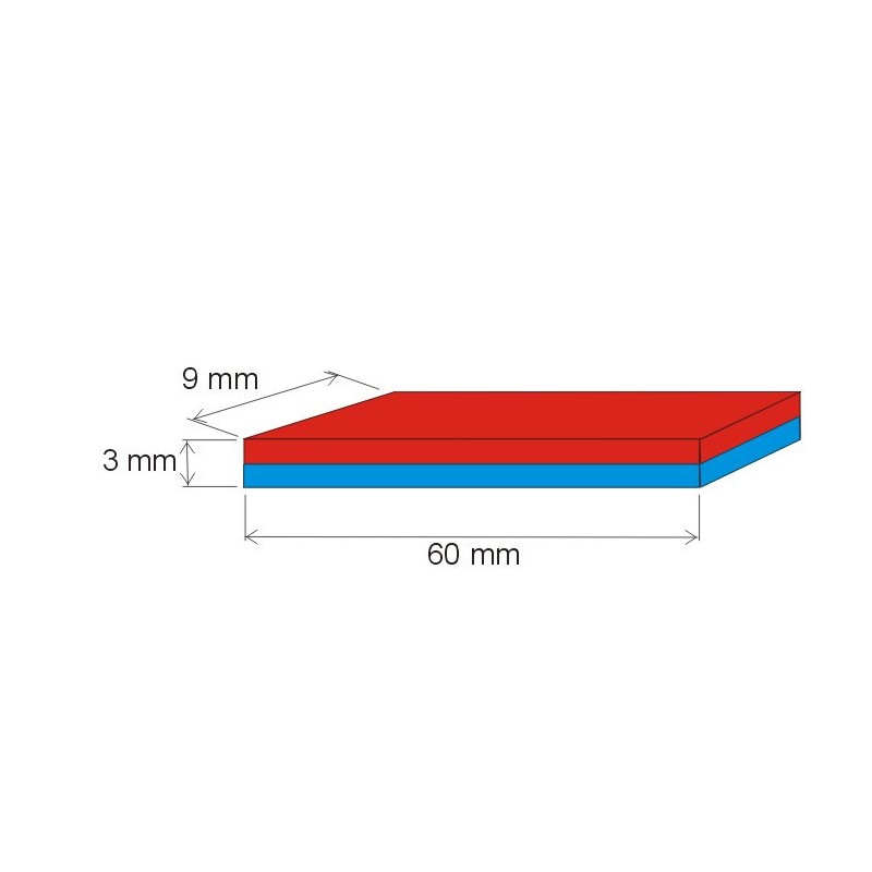 Magnet neodim bloc 60x9x3 P 180 °C, VMM5UH-N35UH