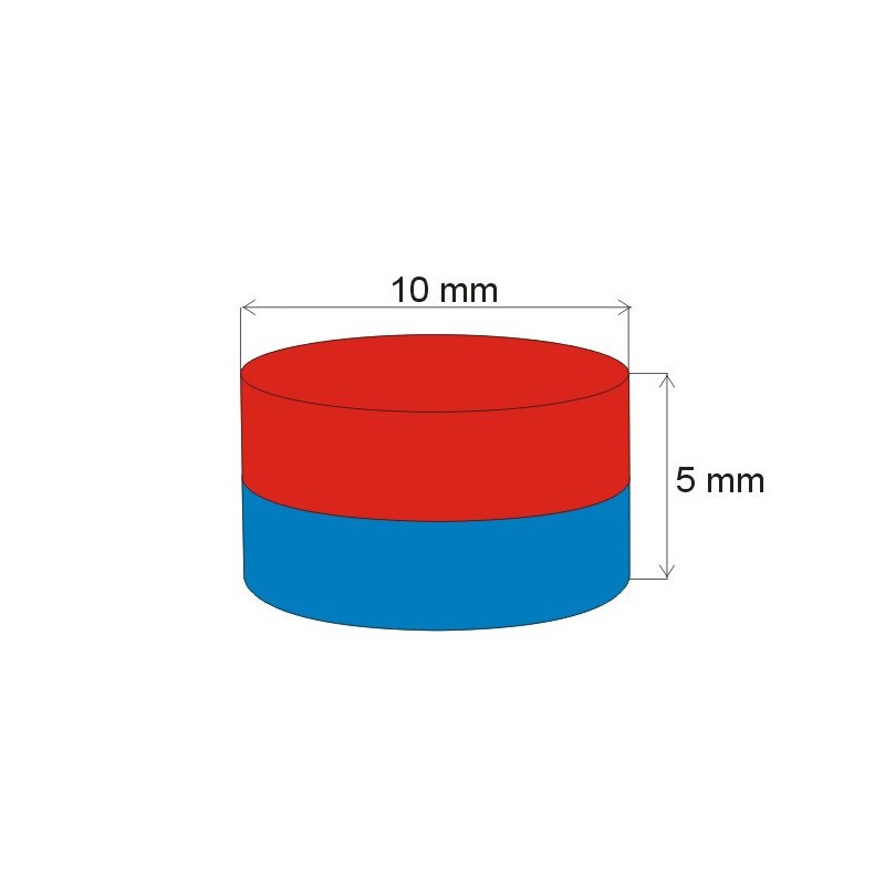 Magnet neodim cilindru cu diam.10x5 N 120 °C, VMM4H-N35H