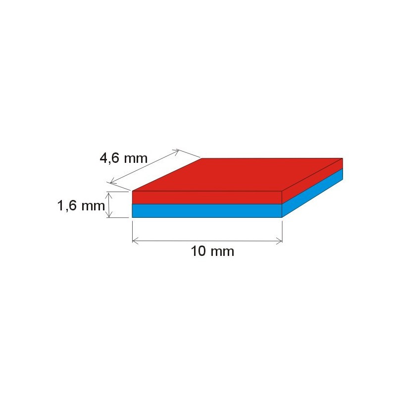 Magnet neodim bloc 10x4,6x1,6 P 180 °C, VMM5UH-N35UH