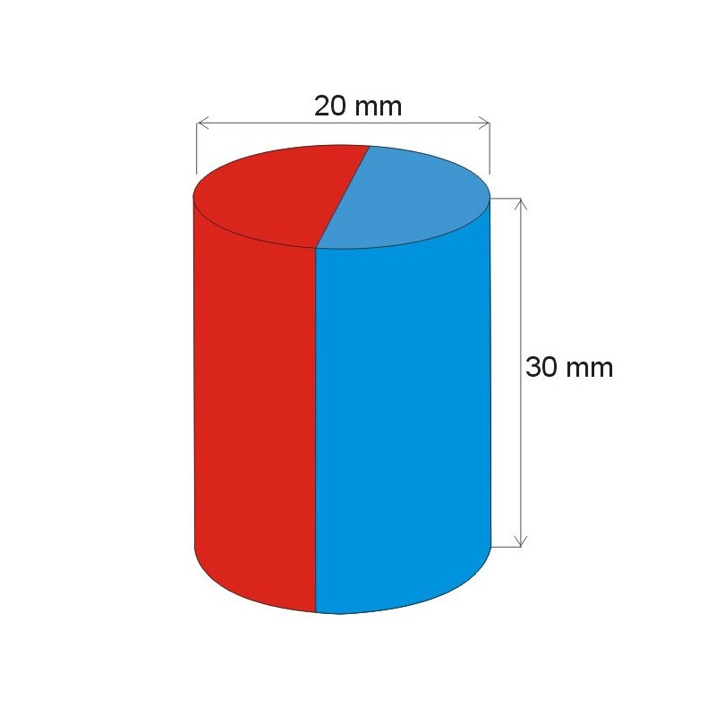 Magnet neodim cilindru cu diam.20x30 N 80 °C, VMM4