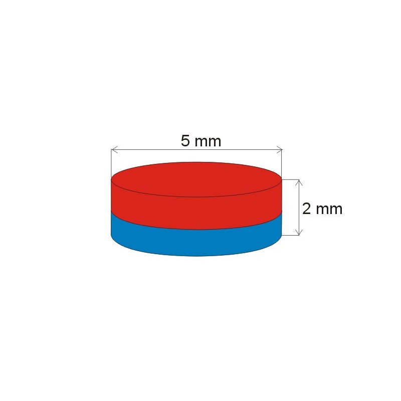 Magnet neodim cilindru cu diam.5x2 N 120 °C, VMM5H-N38H