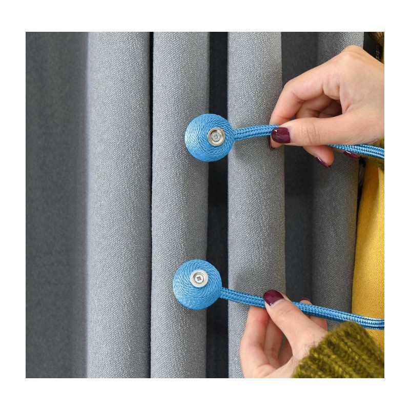 Agrafă magnetică pentru draperii, set de 2 bucăți - albastru deschis