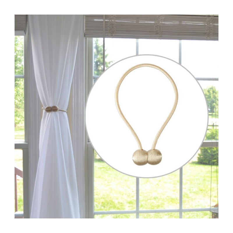 Agrafă magnetică pentru draperii, set de 2 bucăți - bej