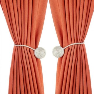Agrafă magnetică pentru draperii, set de 2 bucăți - alb
