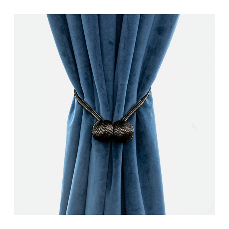 Agrafă magnetică pentru draperii, set de 2 bucăți - negru
